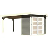 Karibu Goldendorf 3 Gartenhaus inkl. Anbau 2.8m terragrau (78247)