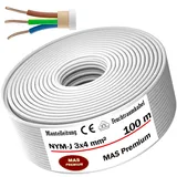 MAS Premium Feuchtraumkabel Stromkabel 5-200m Mantelleitung NYM-J 3x1, 5 2,5 4 6 10 oder 5x1,5 2,5 4 6 10 16 Elektrokabel für feste Verlegung (NYM-J 3x4 mm2, 100m)