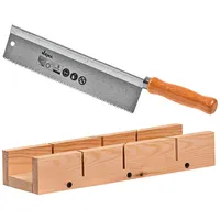 DEMA Feinsäge Gehrungssäge mit Holzgriff Und Holz Schneidlade Handsäge, Gehrungslade,
