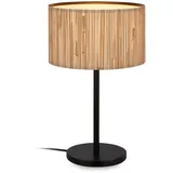 Briloner - Tischlampe Seegras Schirm, Kabelschalter, E27, max. 10W, Lampe, Boho, aesthetic, Nachttischlampe, Tischleuchte, Wohnzimmer, Flur, Bürolampe, Leselampe, 25x41,5 cm,