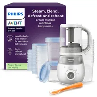 Philips Avent Geschenkset mit Dampfgarer und Mixer – 4-in-1-Babynahrungszubereiter, Dampfgaren, Mixen, Entfrosten und Aufheizen von Babynahrung, mit Milchbehältern und Deckeln, SCF883/20