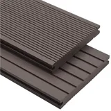 vidaXL WPC Massive Terrassendielen mit Zubehör 10 m2 2,2 m dunkelbraun