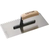 tecwerk Glättekelle L.280mm B.130mm Zahn 6x6 gehärtet,m.H-Heft STA S.0,7mm TECWERK