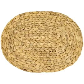 HMF Tischset oval geflochten aus Wasserhyazinthe, Platzset abwaschbar 4er Set 40 x 30 cm