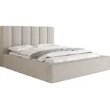 WFL GROUP Polsterbett, Beige, Holz, 140x200 cm, Schlafzimmer, Betten, Polsterbetten