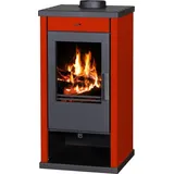 Holzofen Vanessa Lux – 9 kW – Bordeauxfarbene Seitenwände und elegantes Design – Energieklasse A