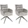 Home4You Polsterstühle 2er Set, Grau Schwarz Webstoff - Metallgestell - drehbar - 2er Set