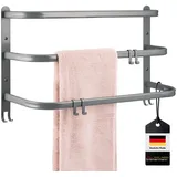 bremermann Wand-Handtuchhalter 3 gestufte Ablagen grau