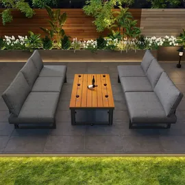 stilvora Gartenlounge-Set 3-tlg. Grau