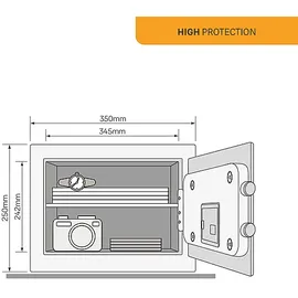 Yale Tresor YSEB/250, High Security Safe mit Tastenfeld, Home, 20.5 l, Elektronischer