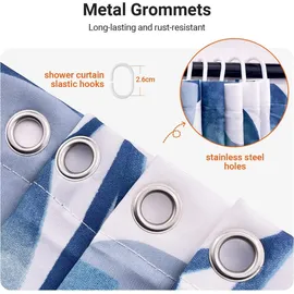 lerores Duschvorhang 180 x 200 cm grün Blätter