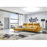 Ecksofa DIE PLANBAR "MP-IN20041 L-Form", gelb (curry), B:285cm H:84cm T:178cm, 100% Polyester, Sofas, optional Sitztiefenverstellung und Kopfstützen