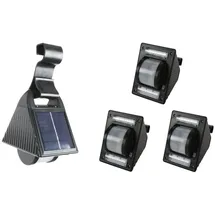 Buri 3er-Set Solar Dachrinnenleuchten Solarlampen Zaunleuchte Aussenlampe Gartenlicht