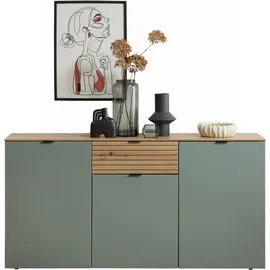 Innostyle INA Sideboard 180 x 90 x 45 cm Schilfgrün / Artisan Eiche