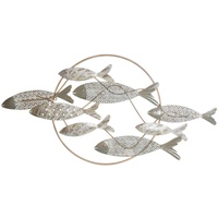 DKD Home Decor Gold Metal Fisch Wanddeko (130 x 6 x 68 cm)