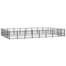 vidaXL Outdoor Hundezwinger 7,76 m x 4,85 m x 1 m Stahl Schwarz