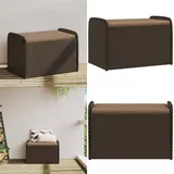 Sitzbank Mit Stauraum & Kissen Braun 80x51x52 Cm Poly Rattan - Sitzbank - Gartenbank - Outdoor Möbel - Polyethylen Rattan - Gartenmöbel - Home & Living