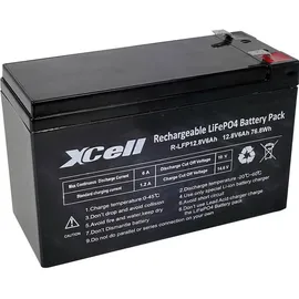 XCell 12.8-6 Spezial-Akku LiFePo-Block Flachstecker LiFePO 4 12.8V 6000 mAh