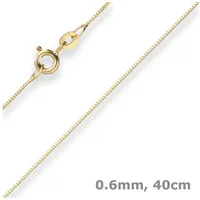 Schmuck Krone Goldkette 0,6mm Veneziakette aus 585 Gelbgold 40cm, Gold 585 goldfarben