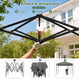 Sekey Faltpavillon 3 x 3 m inkl. 4 Seitenteile Grau