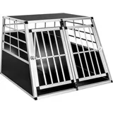 Tectake Hundetransportbox doppel 90,00 cm x 69,50 cm Schwarz