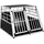 Tectake Hundetransportbox doppel 90,00 cm x 69,50 cm Schwarz
