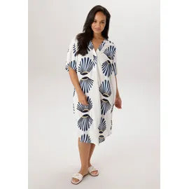 aniston plus Blusenkleid Blau/Beige/Weiß 44