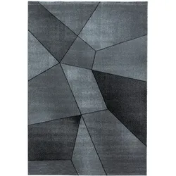 Teppich Kurzflor Geometrisch Polypropylen Wohnzimmer Grau Rechteckig 140x200 | Kadima Design