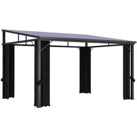 vidaXL Pavillon mit Vorhängen 405x294x244 cm Anthrazit
