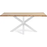 Natur24 Tisch Argo 160 x 90 x 78 cm Spanplatte Stahl Weiß Natur - Naturbelassen