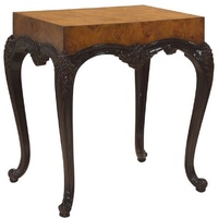 Casa Padrino Beistelltisch Luxus Barock Beistelltisch Hellbraun / Schwarz - Prunkvoller Massivholz Tisch im Barockstil - Barock Möbel