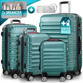 monzana Koffer-Set 4-tlg. grün/kunststoff/abs