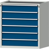 ANKE Schubladenschrank 610.202, für Werkstatt, Werkzeugschrank aus Metall, blau, 6 Schübe