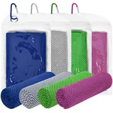Yoimira Kühltuch, Als Cooling Towel, Kühlendes Handtuch 4er Set, Kühlhandtuch für Sport & Fitness, kühltücher für Gym Laufen Yoga Golf Tennis Camping Reisen