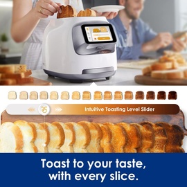 Tineco TOASTY ONE Smart Toaster, Touchscreen, 2-Scheiben-individuell-toasten, automatisches Anheben und Absenken, End-Edelstahl 4 Modi
