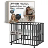 Sämann Laufgitter mit Matratze Cloud Air - Black Edition - Premium Kollektion | Gr.: 120x120 cm