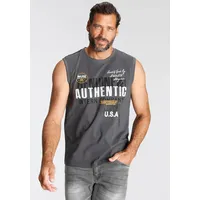 MAN'S WORLD Muscleshirt MAN'S WORLD, Herren, Gr. M (48/50), grau, Single Jersey, Obermaterial: 100% Baumwolle, bedruckt, normal, Rundhals, Shirts, ohne Ärmel, bedruckt, Rundhalsausschnitt, aus Baumwolle, Topseller