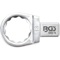 BGS, Schraubenschlüssel, Einsteck-Ringschlüssel  18 mm  Aufnahme 9 x 12 mm