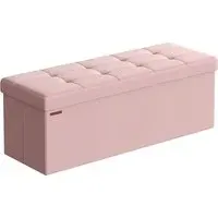 Songmics Sitzbank Truhenbank Rosa 110 x 38 x 38 cm