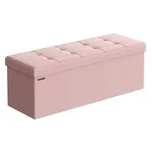 Songmics Sitzbank Truhenbank Rosa 110 x 38 x 38 cm