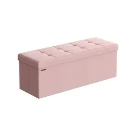 Songmics Sitzbank Truhenbank Rosa 110 x 38 x 38 cm