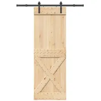 vidaXL Schiebetür mit Beschlag 80x210 cm Massivholz Kiefer