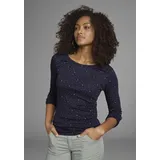 KangaROOS Langarmshirt in marine-gemustert, | Gr. 44/46,