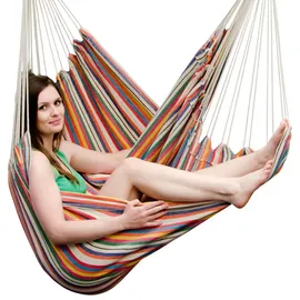 AMANKA XXL Hängesessel 185x130cm Hängestuhl 2 Personen Hängesitz bis 150kg Baumwolle Hängematte 360° Swifel