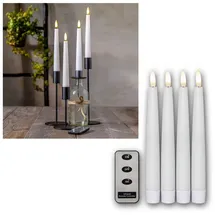 Star Trading LED Wachskerzen Flamme 20 cm weiß 4 St.