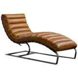 KAWOLA Relaxliege SIRY Polsterliege Leder cognac