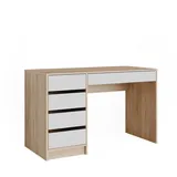 Vicco Schreibtisch Sherry, Sonoma/Weiß, 55 x 120 cm mit Schubladen, Vicco