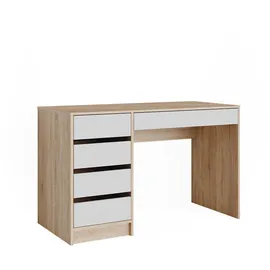 Vicco Schreibtisch Sherry, Sonoma/Weiß, 55 x 120 cm mit Schubladen, Vicco