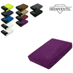 EXKLUSIV HEIMTEXTIL Frottee Spannbettlaken Premium Marke 200 x 220 cm Lila