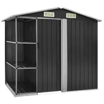 vidaXL Gartenhaus mit Regal 1,9 x 1,2 m anthrazit